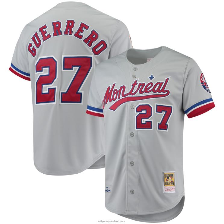 IE MBL Montreal Expos Vladimir Guerrero Mitchell & Ness Cooperstown Collection Authentic Jersey Men Gray R0H2T785