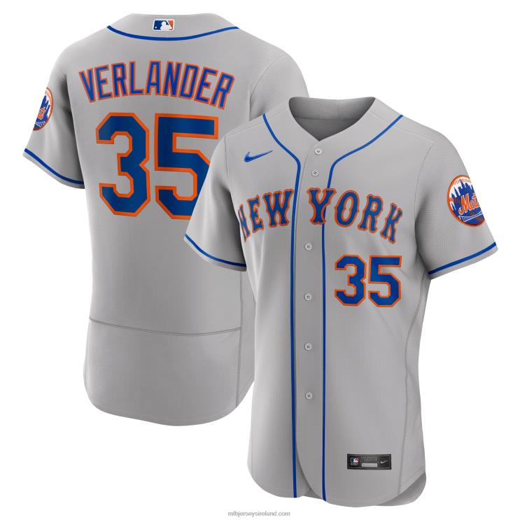 IE MBL Justin Verlander New York Mets Nike Road Authentic Player Jersey Men Gray R0H2T610