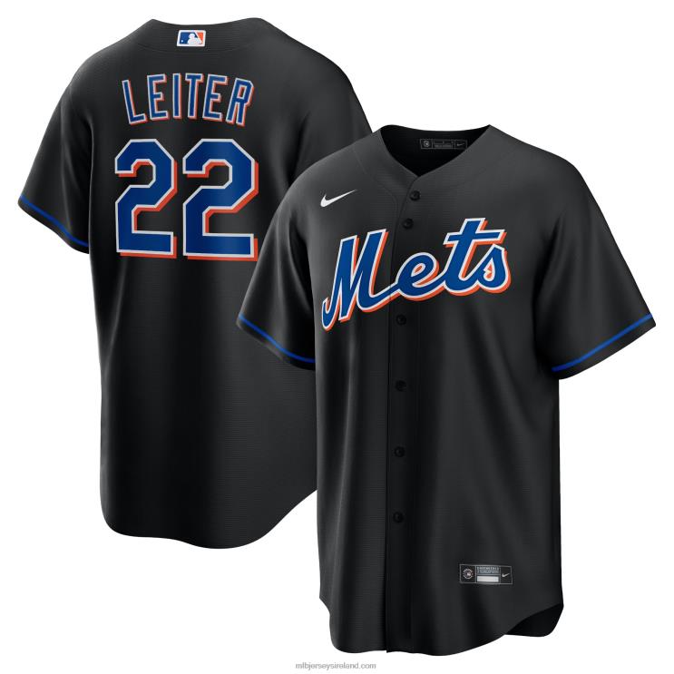IE MBL New York Mets Al Leiter Nike 2022 Alternate Replica Player Jersey Men Black R0H2T991