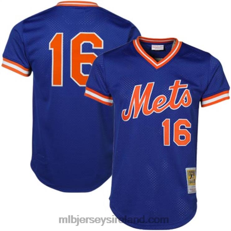 IE MBL New York Mets Dwight Gooden Mitchell & Ness Cooperstown Mesh Batting Practice Jersey Men Royal R0H2T873