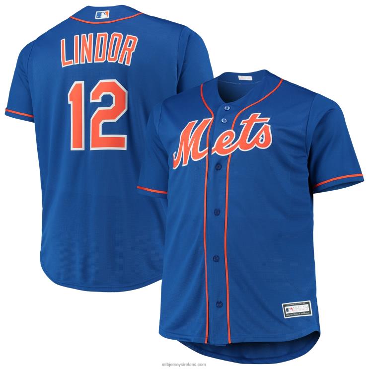 IE MBL New York Mets Francisco Lindor Big & Tall Replica Player Jersey Men Royal R0H2T698