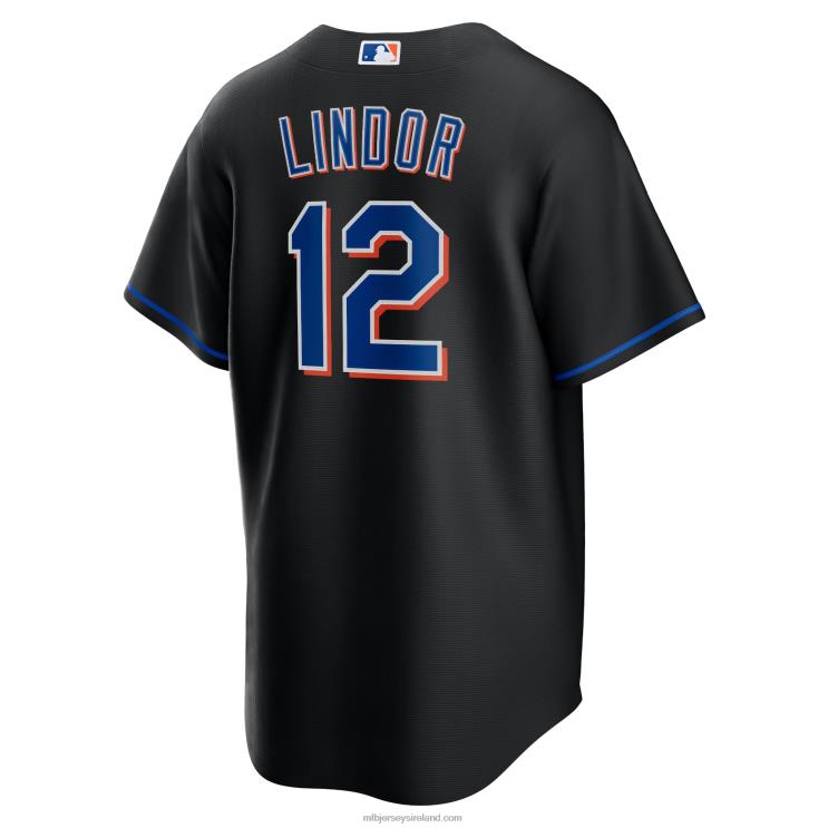IE MBL New York Mets Francisco Lindor Nike 2022 Alternate Replica Player Jersey Men Black R0H2T271