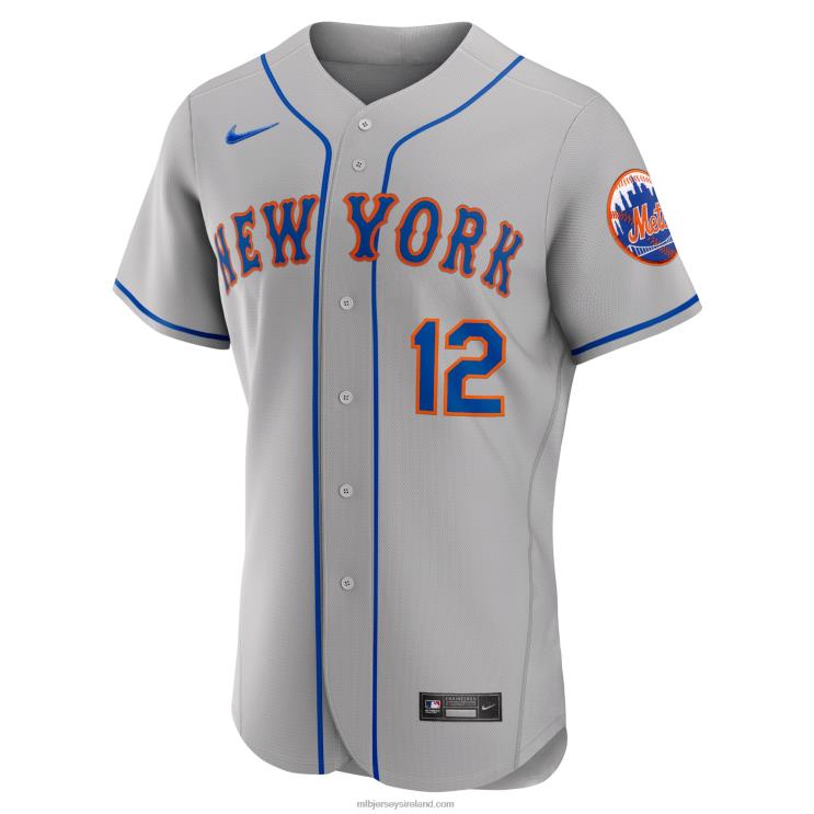 IE MBL New York Mets Francisco Lindor Nike Road Authentic Player Jersey Men Gray R0H2T516