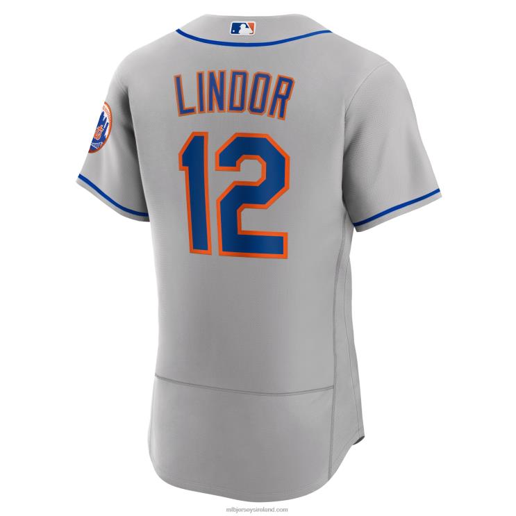 IE MBL New York Mets Francisco Lindor Nike Road Authentic Player Jersey Men Gray R0H2T516
