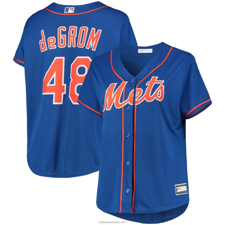IE MBL New York Mets Jacob deGrom Plus Size Replica Player Jersey Women Royal R0H2T1238