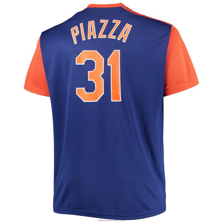 IE MBL New York Mets Mike Piazza Cooperstown Collection Player Replica Jersey Men Royal/Orange R0H2T1069