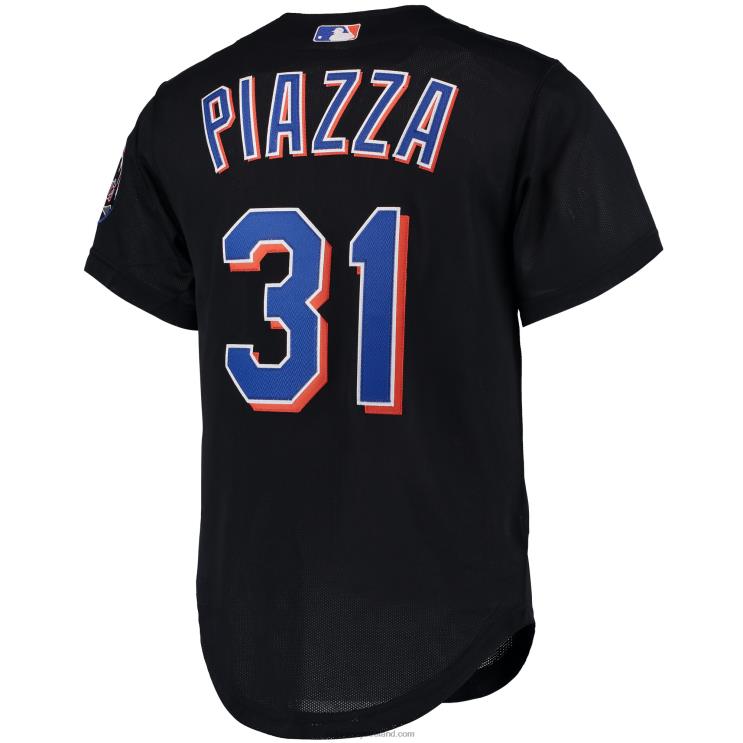 IE MBL New York Mets Mike Piazza Mitchell & Ness Cooperstown Collection Mesh Batting Practice Jersey Men Black R0H2T130