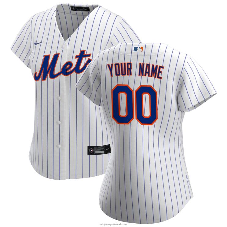 IE MBL New York Mets Nike Home Replica Custom Jersey Women White R0H2T420