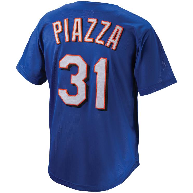 IE MBL Youth New York Mets Mike Piazza Mitchell & Ness Cooperstown Collection Batting Practice Jersey Royal R0H2T904