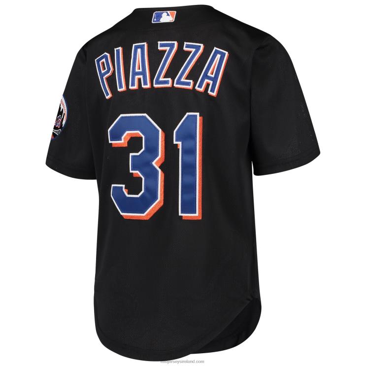 IE MBL Youth New York Mets Mike Piazza Mitchell & Ness Cooperstown Collection Mesh Batting Practice Jersey Black R0H2T896