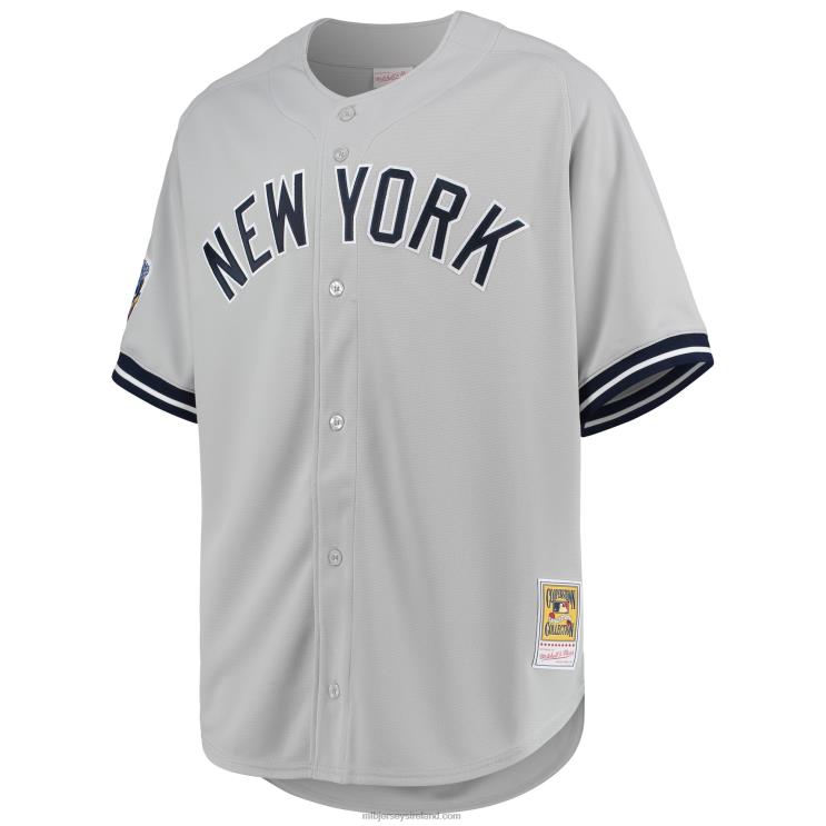 IE MBL New York Yankees Derek Jeter Mitchell & Ness 1998 Cooperstown Collection Road Authentic Jersey Men Gray R0H2T691