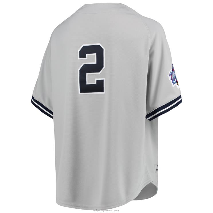 IE MBL New York Yankees Derek Jeter Mitchell & Ness 1998 Cooperstown Collection Road Authentic Jersey Men Gray R0H2T691