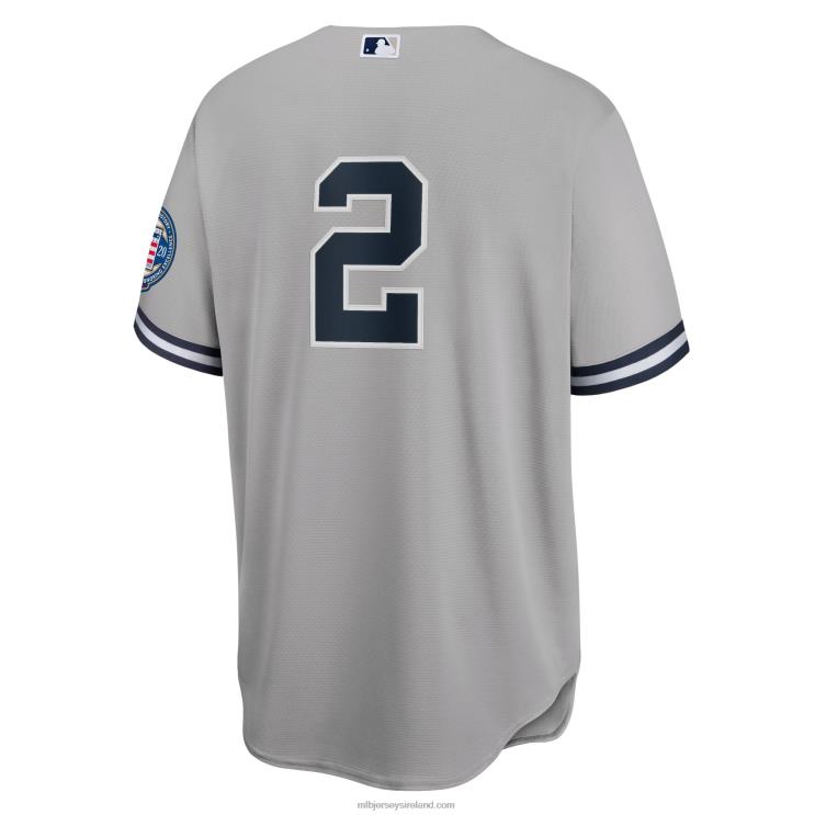 IE MBL New York Yankees Derek Jeter Nike 2020 Hall of Fame Induction Replica Jersey Men Gray R0H2T102