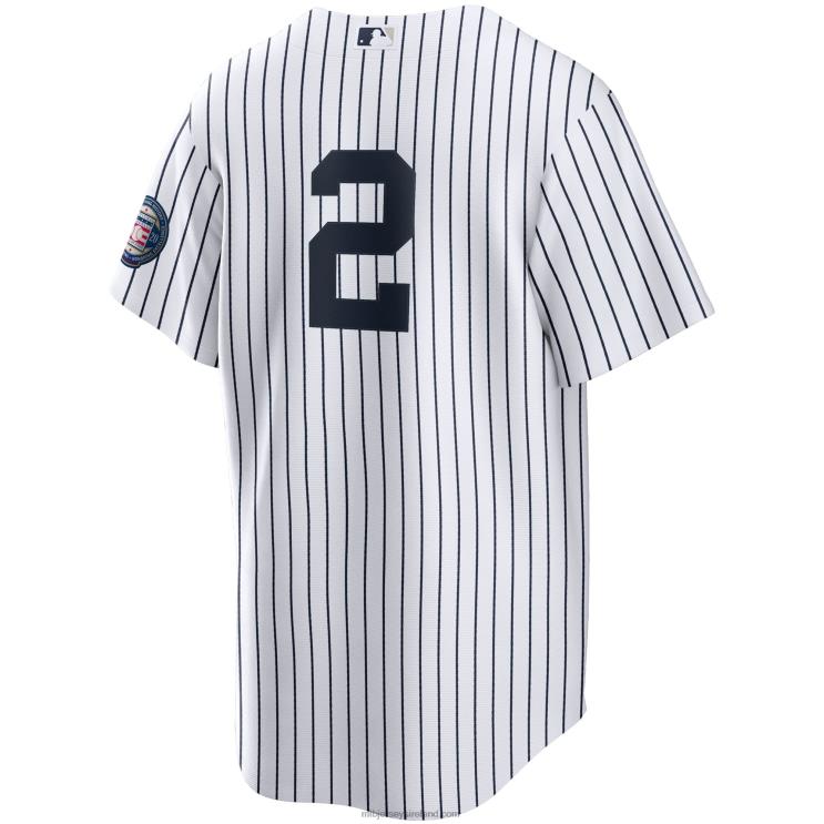 IE MBL New York Yankees Derek Jeter Nike 2020 Hall of Fame Induction Replica Jersey Men White/Navy R0H2T107