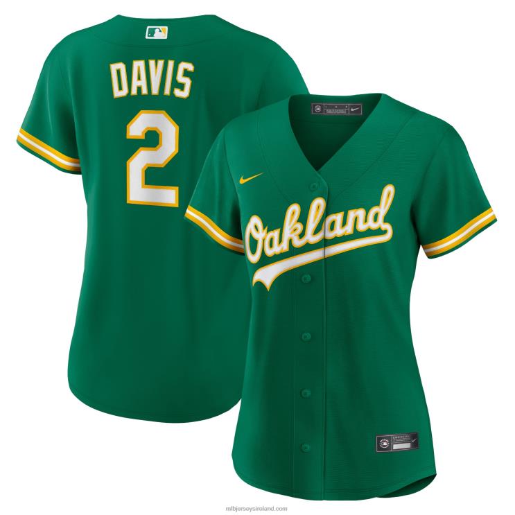 IE MBL Oakland Athletics Khris Davis Nike Alternate Replica Player Jersey Women Green R0H2T1295