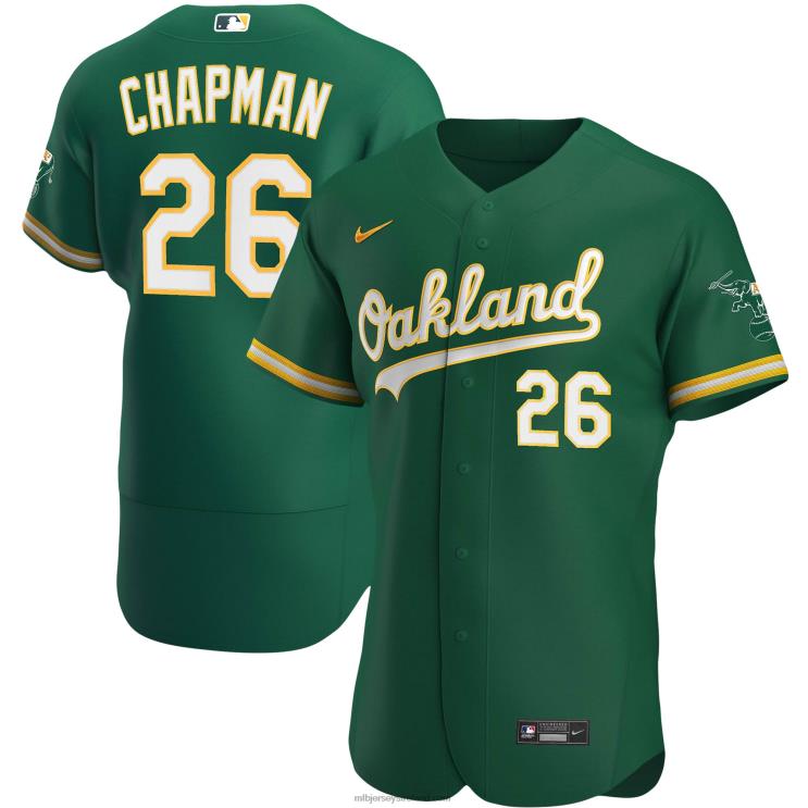 IE MBL Oakland Athletics Matt Chapman Nike Kelly Alternate Authentic Player Jersey Men Green R0H2T1161
