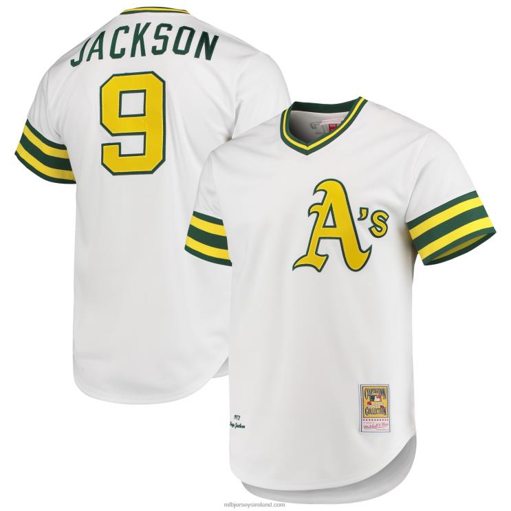 IE MBL Oakland Athletics Reggie Jackson Mitchell & Ness 1972 Cooperstown Collection Authentic Jersey Men White R0H2T448