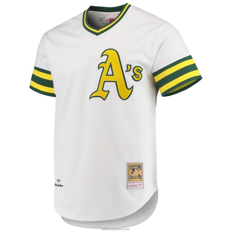 IE MBL Oakland Athletics Reggie Jackson Mitchell & Ness 1972 Cooperstown Collection Authentic Jersey Men White R0H2T448