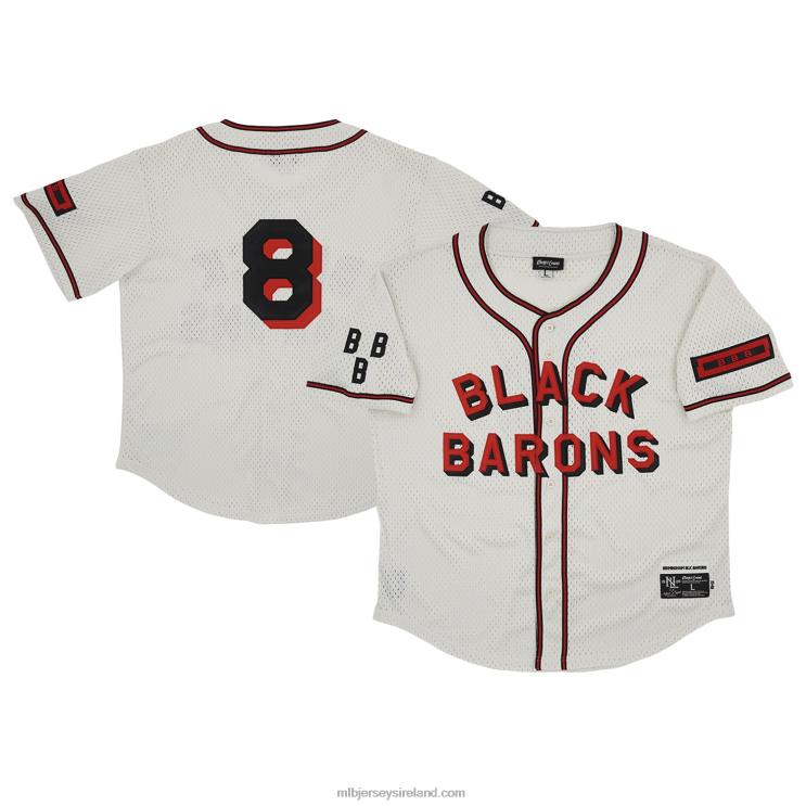 IE MBL Birmingham Barons 8 Rings & Crwns Mesh Button-Down Replica Jersey Men Cream R0H2T1096
