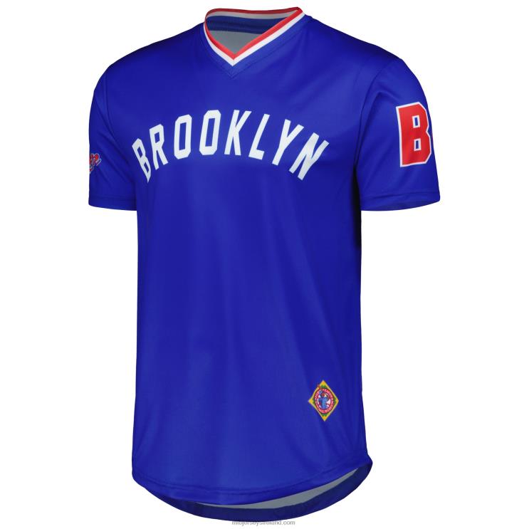IE MBL Brooklyn Giants Stitches Sublimated V-Neck Jersey Men Royal R0H2T1018