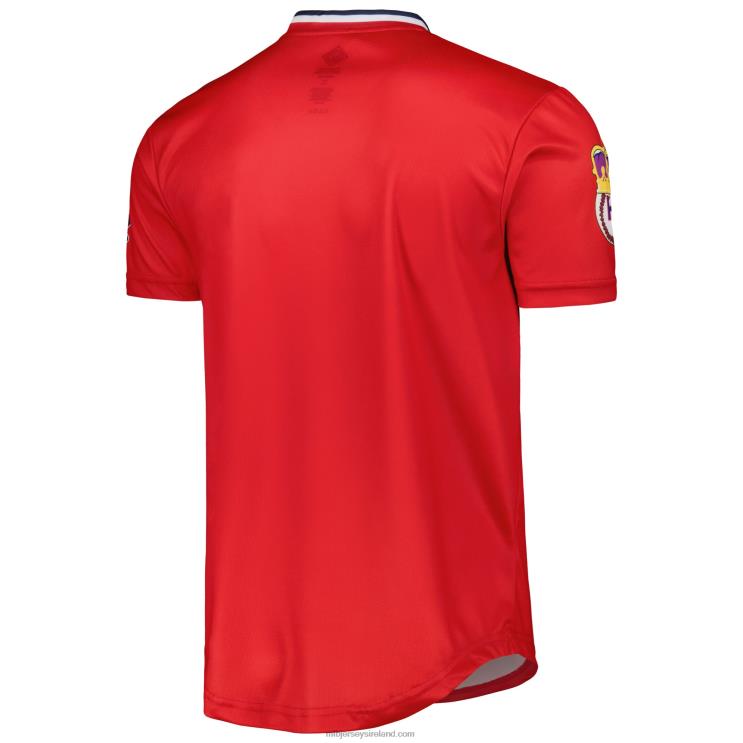 IE MBL Kansas City Monarchs Stitches Sublimated V-Neck Jersey Men Red R0H2T810