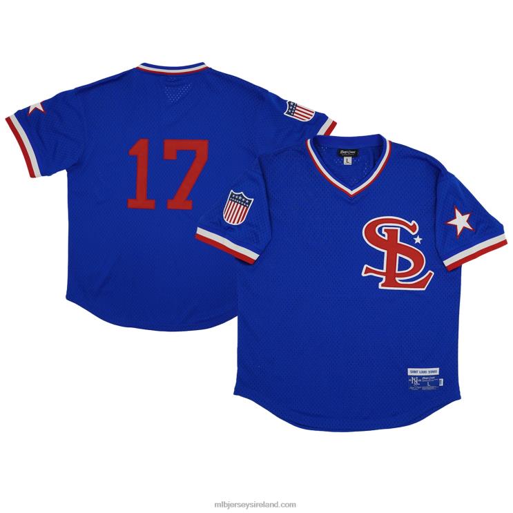 IE MBL St. Louis Stars 17 Rings & Crwns Mesh Replica V-Neck Jersey Men Royal R0H2T1240