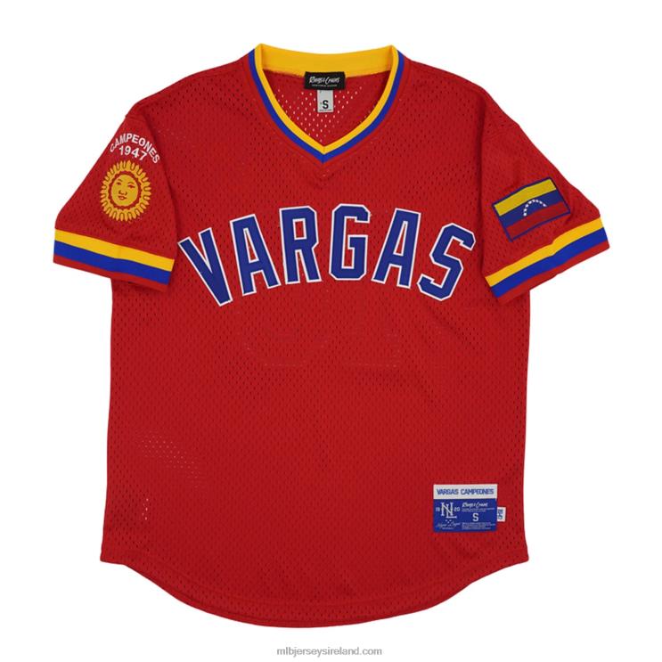 IE MBL Vargas Campeones 10 Rings & Crwns Mesh Replica V-Neck Jersey Men Red R0H2T1273