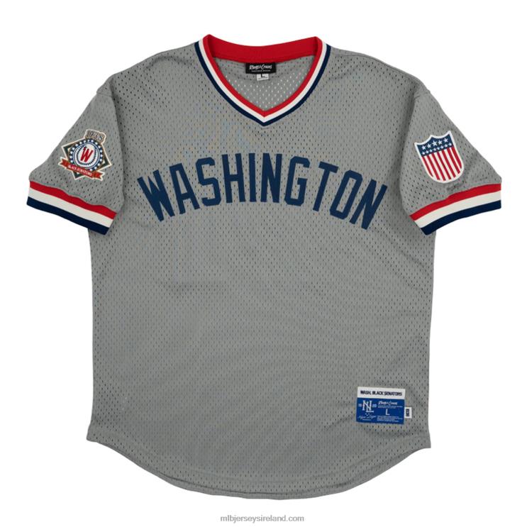 IE MBL Washington Senators 44 Rings & Crwns Mesh Replica V-Neck Jersey Men Black R0H2T1151