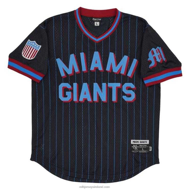 IE MBL Youth Miami Giants 8 Mesh Replica V-Neck Jersey Black R0H2T1377