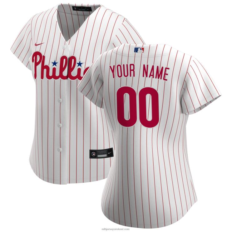 IE MBL Philadelphia Phillies Nike Home Replica Custom Jersey Women White R0H2T247