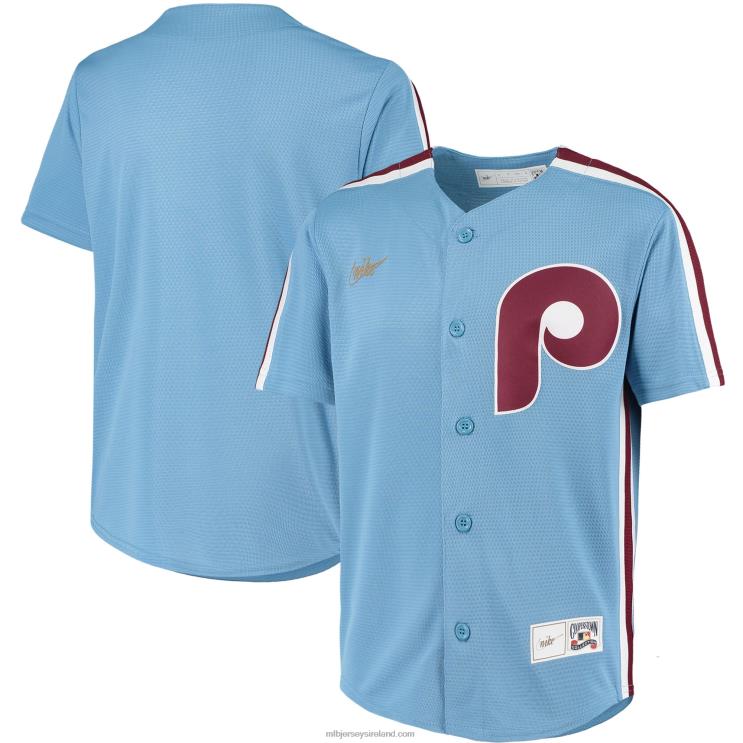 IE MBL Youth Philadelphia Phillies Nike Road Cooperstown Collection Team Jersey Blue R0H2T1365