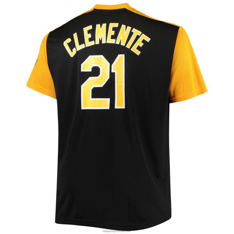 IE MBL Pittsburgh Pirates Roberto Clemente Cooperstown Collection Player Replica Jersey Men Black/Gold R0H2T1360