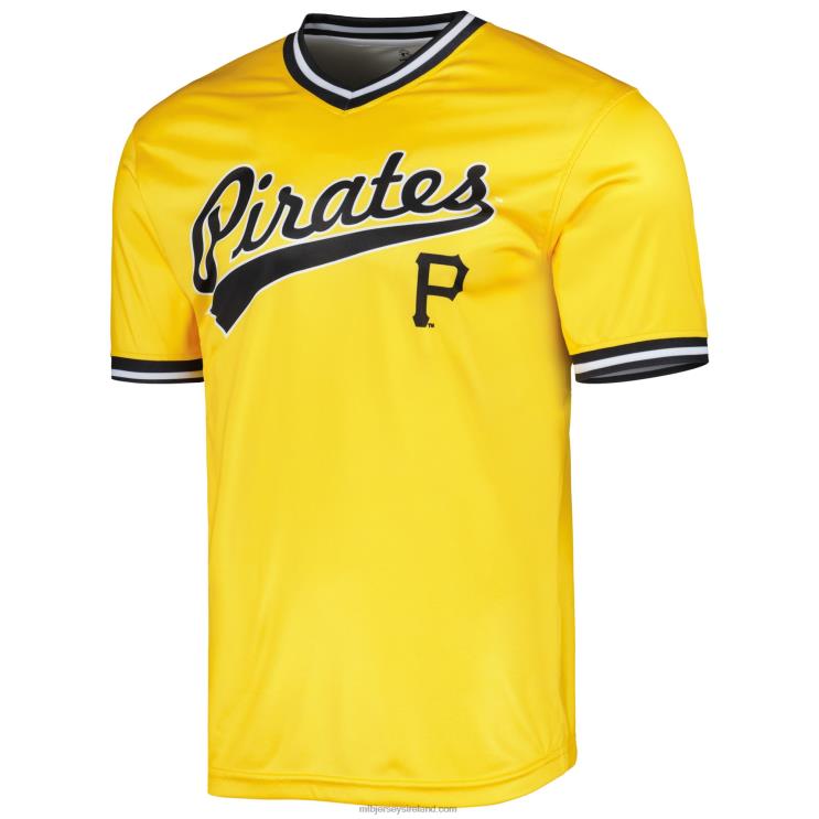 IE MBL Pittsburgh Pirates Stitches Cooperstown Collection Team Jersey Men Yellow R0H2T681
