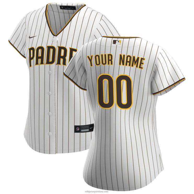 IE MBL San Diego Padres Nike Home Replica Custom Jersey Women White R0H2T150