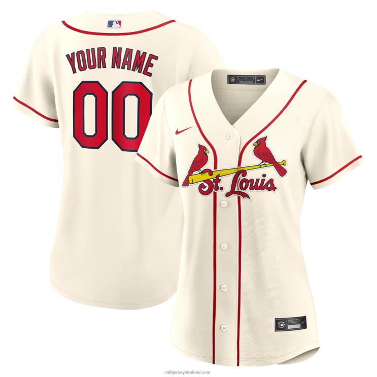 IE MBL St. Louis Cardinals Nike Alternate Custom Replica Jersey Women Cream R0H2T715