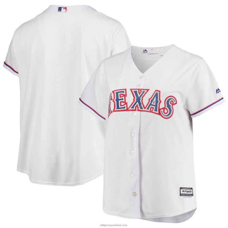IE MBL Texas Rangers Majestic Plus Size Home Replica Team Jersey Women White R0H2T1215