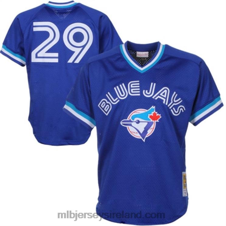 IE MBL Toronto Jays Joe Carter Mitchell & Ness 1993 Authentic Cooperstown Collection Mesh Batting Practice Jersey Men Blue R0H2T486
