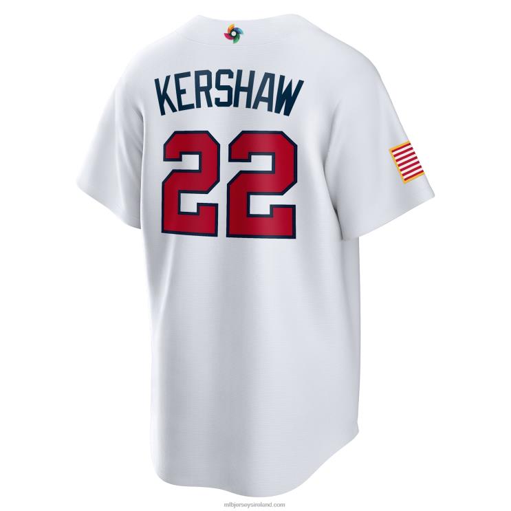 IE MBL USA Baseball Clayton Kershaw Nike 2023 World Baseball Classic Replica Player Jersey Men White R0H2T870