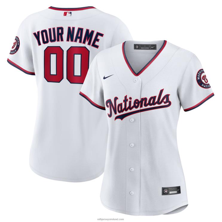 IE MBL Washington Nationals Nike Replica Custom Jersey Women White R0H2T935