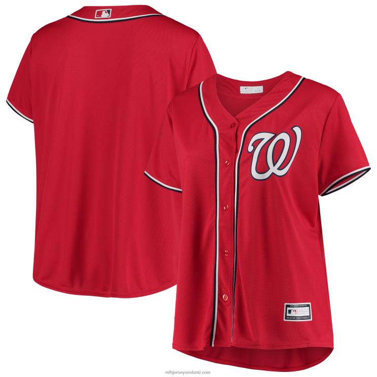 IE MBL Washington Nationals Plus Size Alternate Replica Team Jersey Women Red R0H2T1229